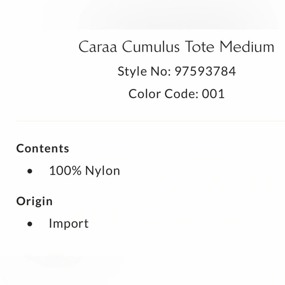 ▪️NWT Caraa Cumulus Tote Medium in Black